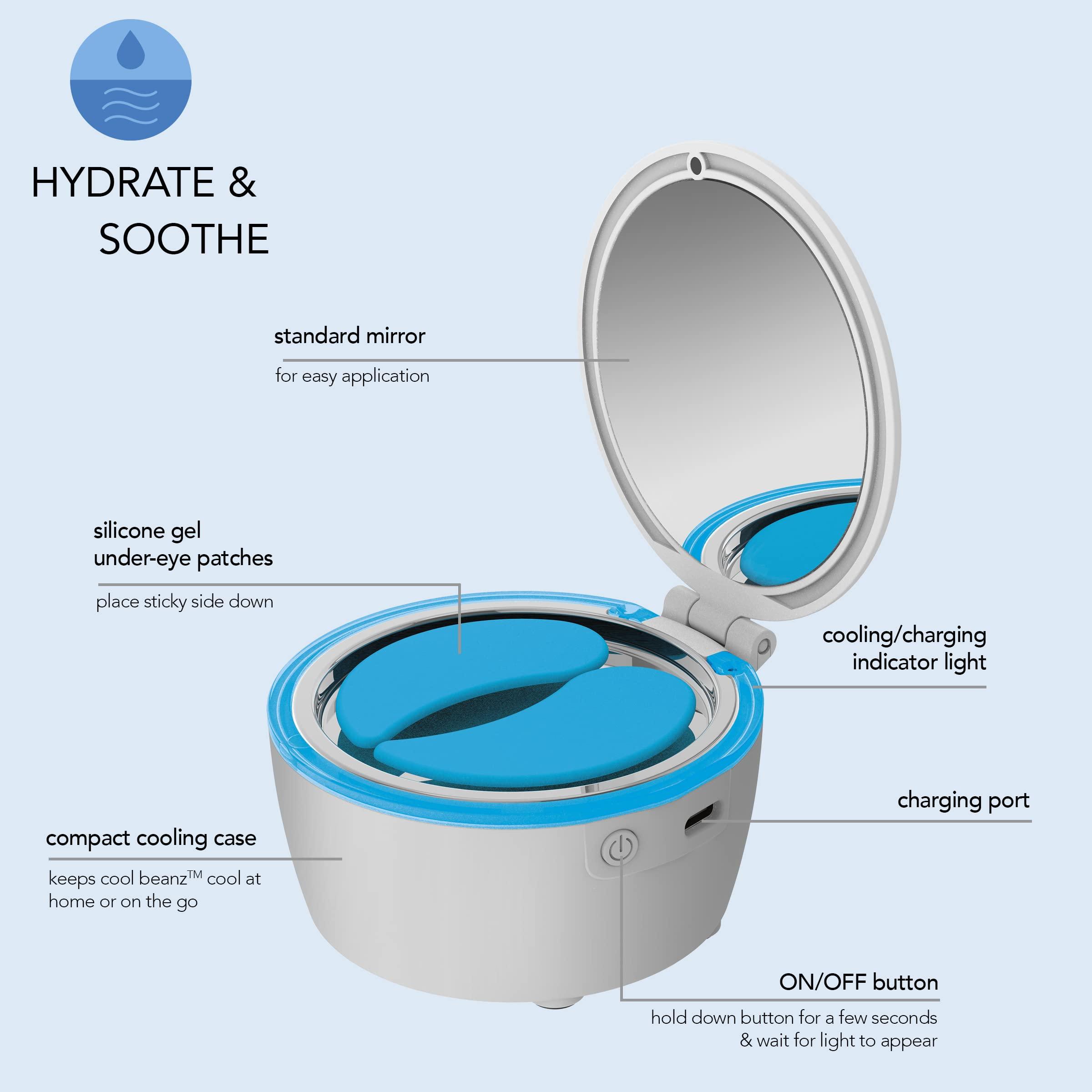 Conair skn by conair Cool Beanz Reusable Under Eye Patches, Rechargeable Cooling Eye Mask to Reduce Dark Circles and Puffiness, and Refresh Tired Eyes