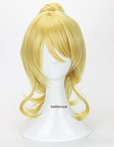 ZZMQ ZZMQ LoveLive! Love Live Eli Ayase Cosplay Wig Golden Clip Ponytail Heat Resistant Synthetic Hair Wig + Wig Cap