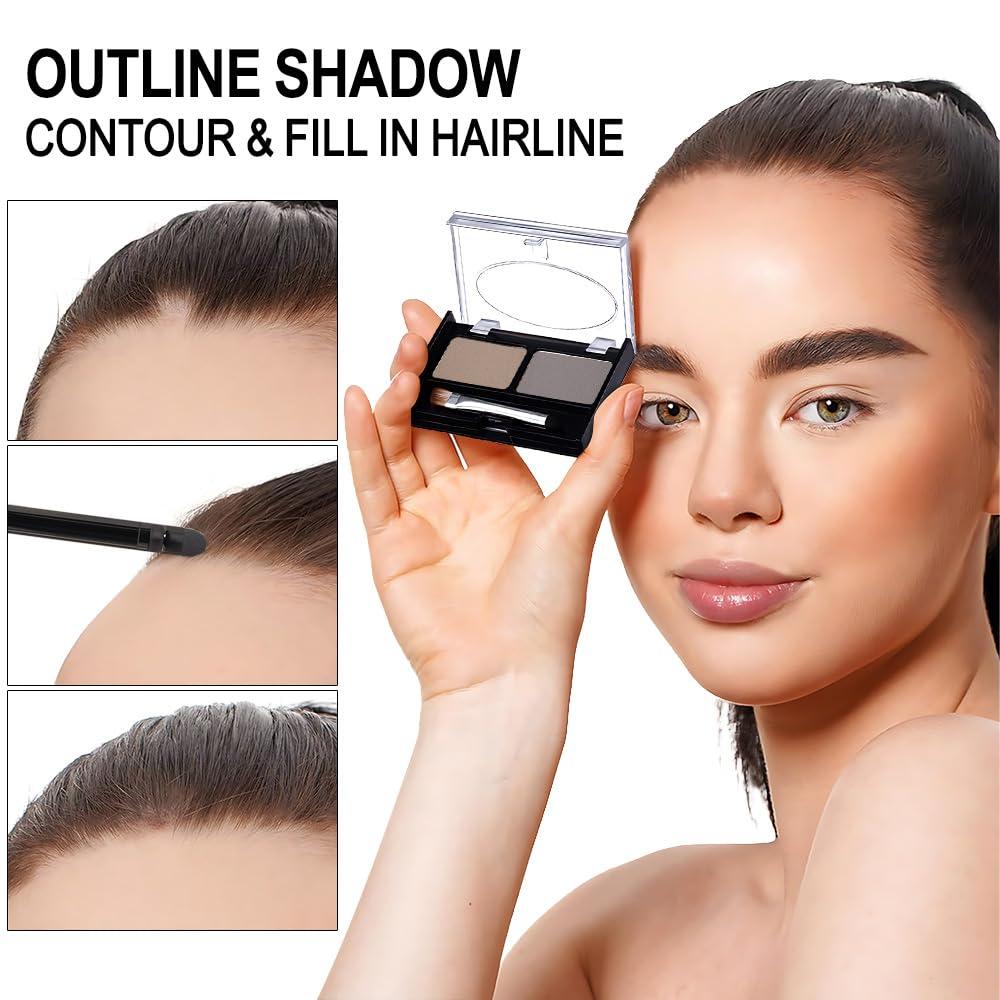 CAKAILA Eyebrow Powder Light Brown Kit,Eye Brow Powder for Women Long-Lasting Waterproof Two Colors Brow Filler Get Full Defined Natural Brows,Eyebrow Contour Palette with Double-ended Eyebrow Brush