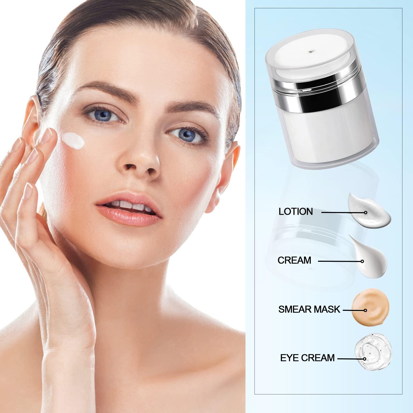 Mluchee Airless Pump Jar - 1.0 Oz Pump Moisturizer Container Drunk Elephant Container, Cream Jar Vacuum Empty Cream Subpackage Bottles, Moisturizer Pump Dispenser Refillable Travel Size Empty Container for