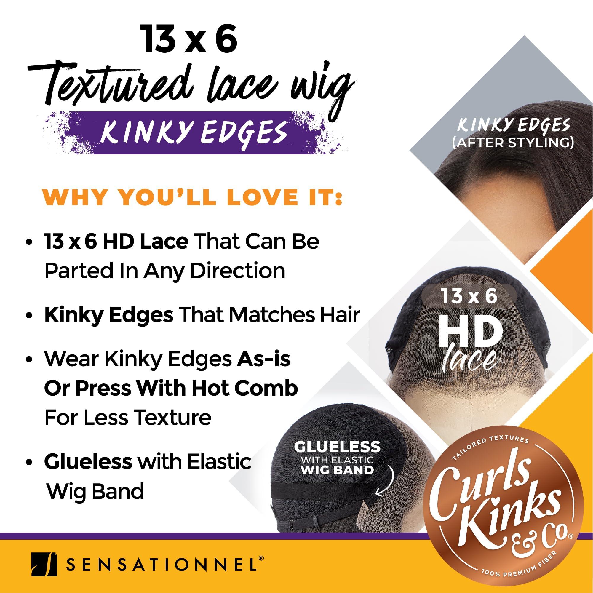 Sensationnel Sensationnel Curls kinksandco kinkyedges wig - kinky bob 14 inch 13x6 lace frontal natural kinkytexture edged hairline for natural 3c to 4c hair textures (HL34/51)