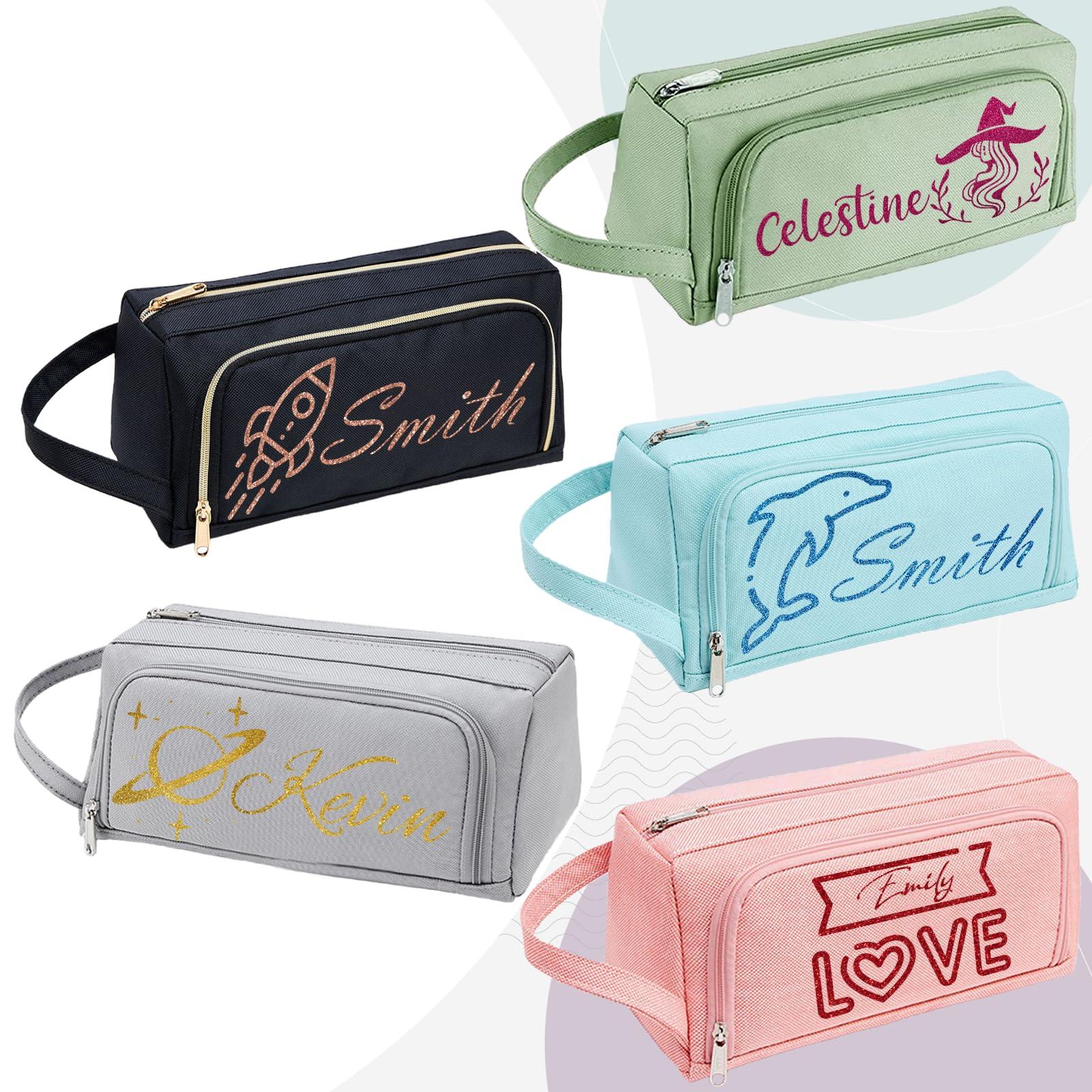 jcyif jcyif Personalized Pencil Case Custom Pencil Case with Name Big Capacity Cosmetic Bag for Gift Travel Essentials Toiletry Bag for Women Man Pencil Box for Colleague Blue