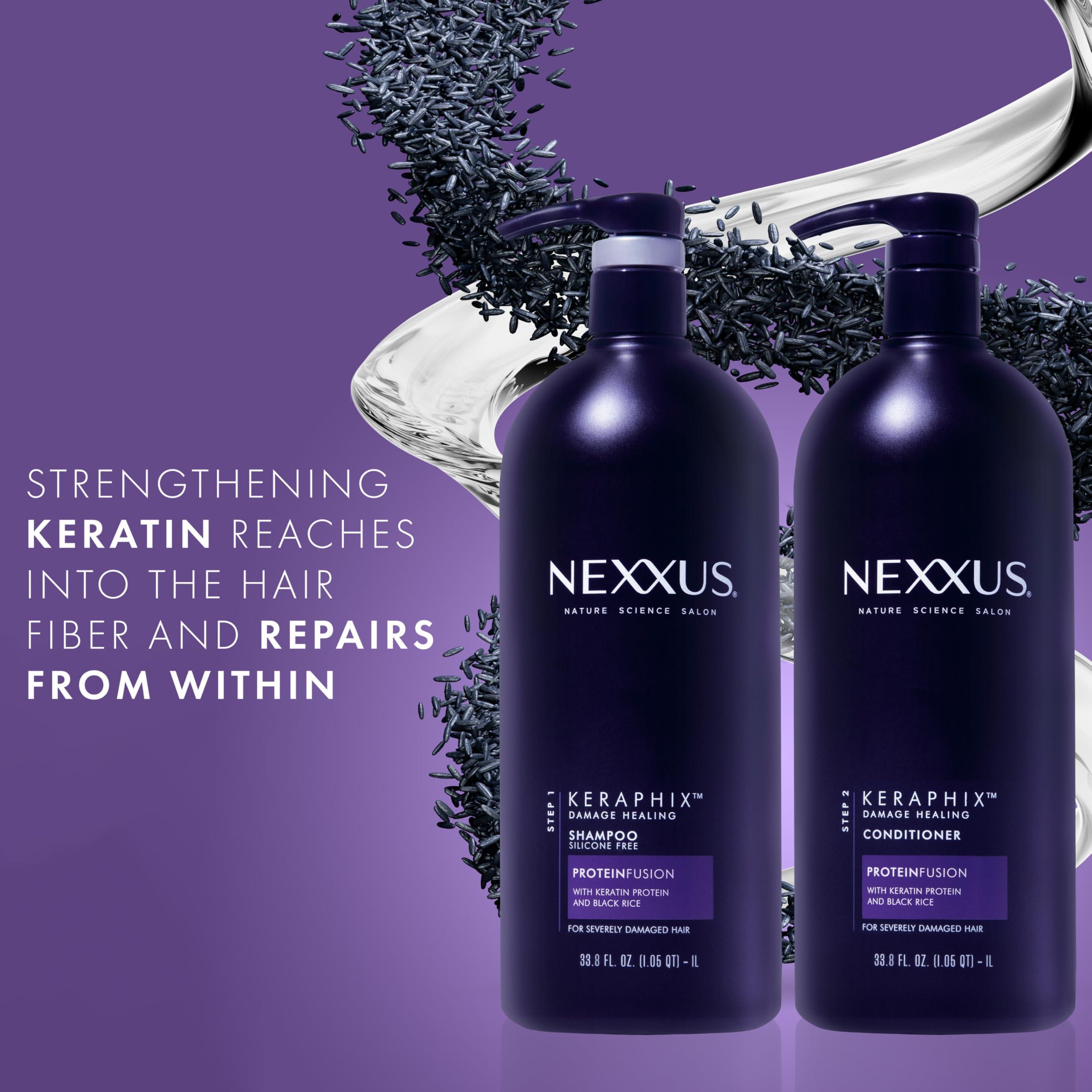 Nexxus Nexxus Keraphix Shampoo With ProteinFusion for Damaged Hair Keratin Protein, Black Rice, Silicone-Free 33.8 oz