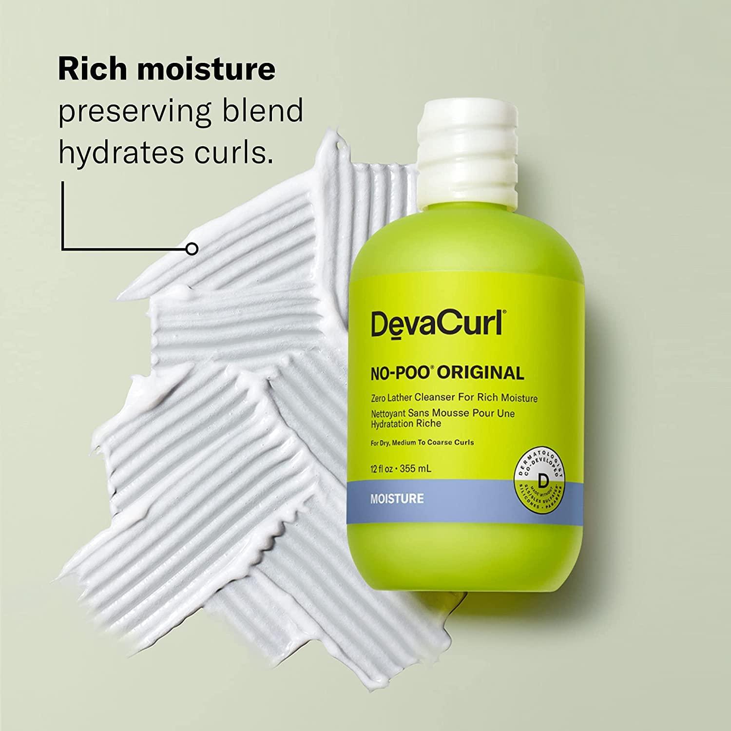 DevaCurl DevaCurl No-Poo® Original Zero Lather Cleanser For Rich Moisture, Fresh Rose, 12 fl. oz.