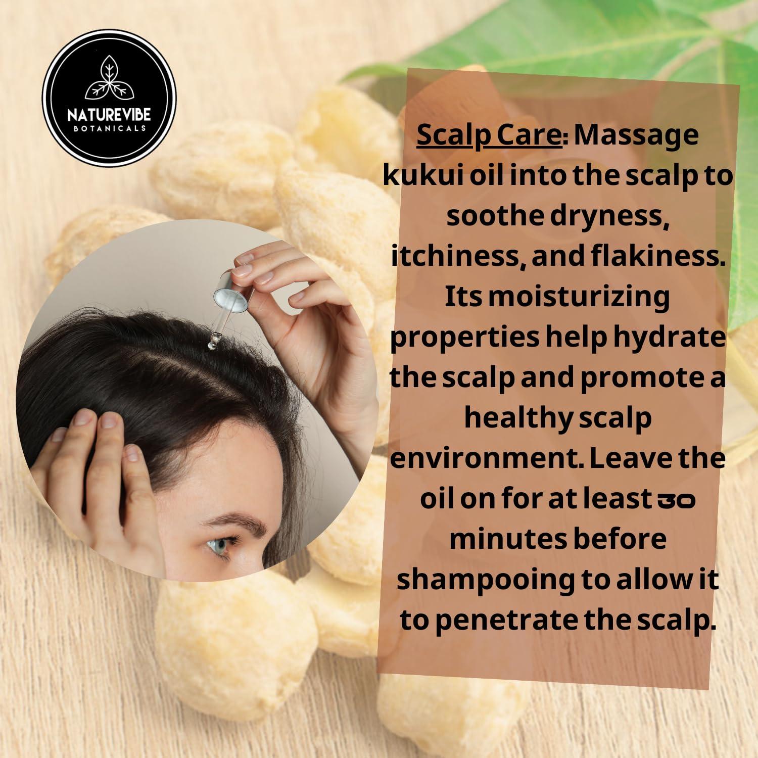 Naturevibe Botanicals Naturevibe Botanicals Kukui Nut Oil 32 Ounces | 100% Pure and Natural | Great for Skin Care and Hair Care