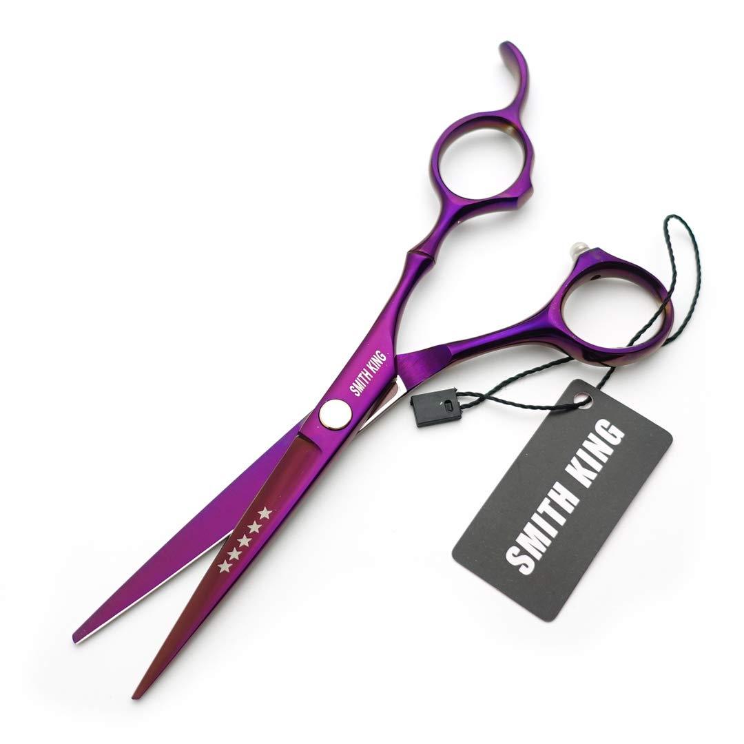 Smithking 6.0 Inches Hair Cutting Scissors Set with Combs Lether Scissors Case,Hair cutting shears Hair Thinning shears For Personal and Professional (Voilet)
