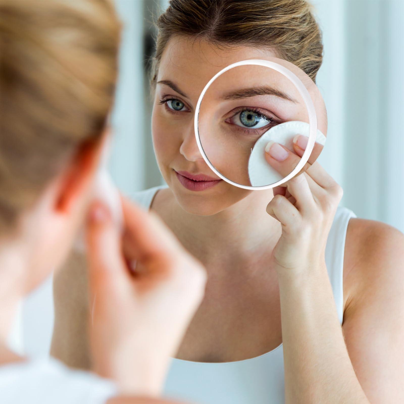 BELEFU BELEFU 2 Pcs 15X Travel Magnifying Mirror Suction Cup, 3.54 Inch Round Small Magnified Mirror Compact, Portable Face Makeup Mirror with Magnification for Pluck Eyebrows Shaving Bathroom