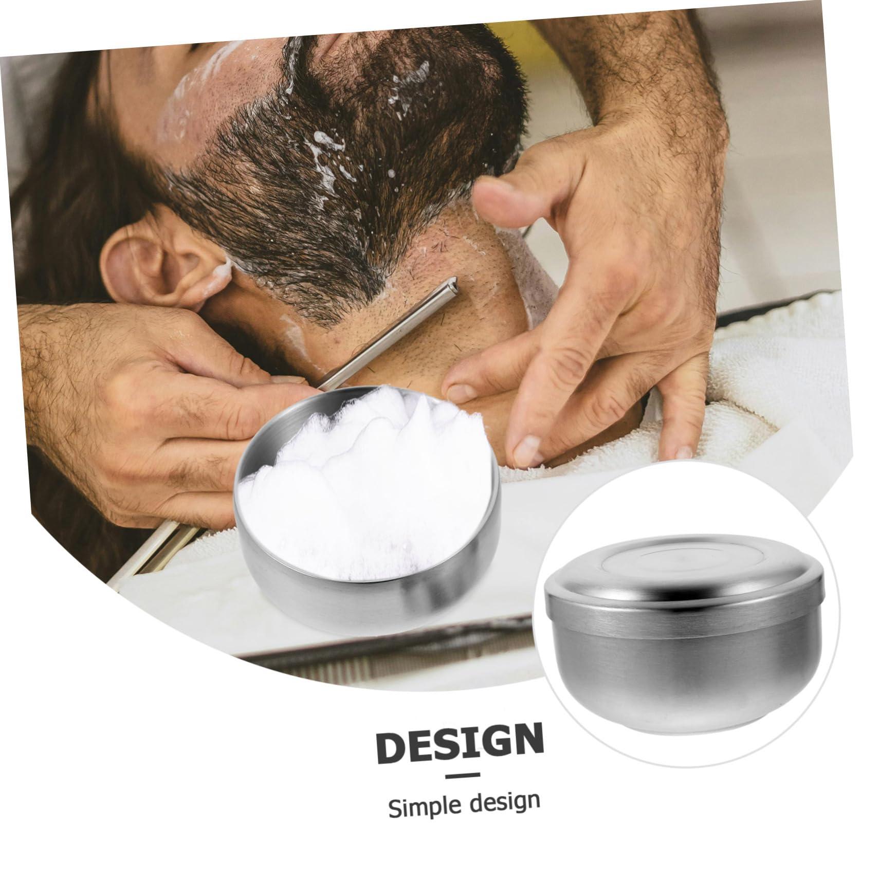 Ipetboom Ipetboom Stainless Steel Shaving Bowl with Lid Soap Men\'s Shaving Soap Dish for Home Barber Shop Salon