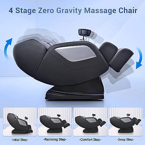Mazzup Mazzup Full Body Zero Gravity Shiatsu Massage Chair with Fully Assembled, LCD Screen, Shortcut Keys, USB Charging Port, Heat, for Loved Ones, Parents, Black