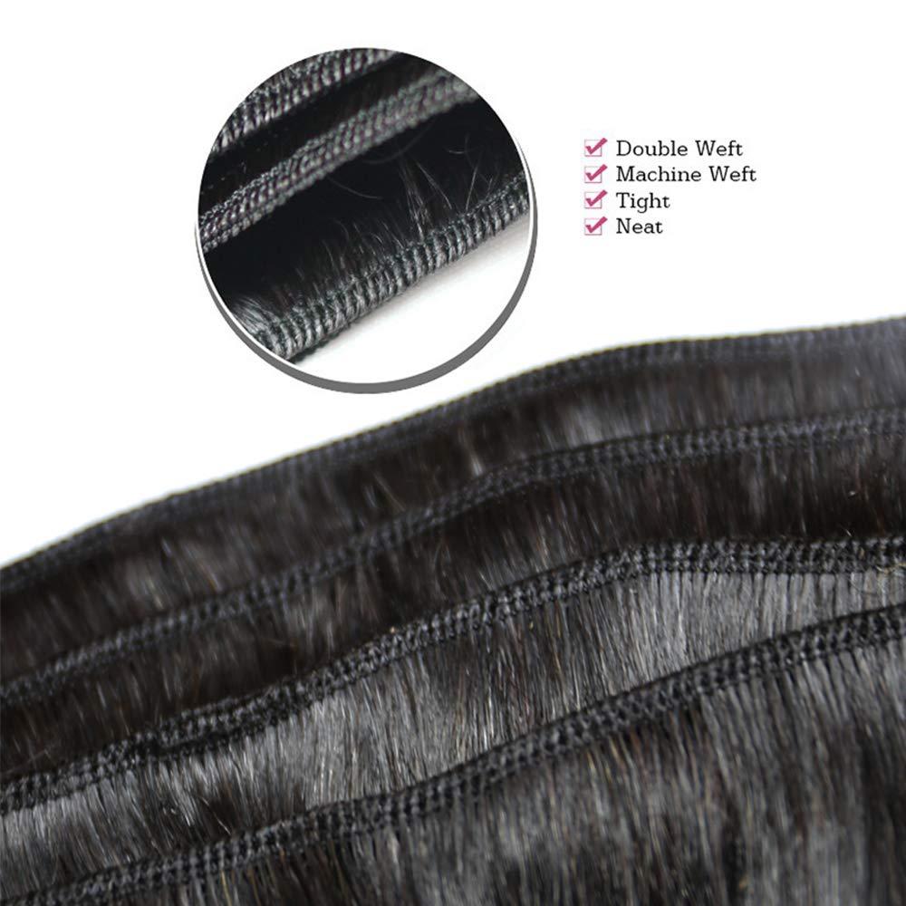 Generic Human Hair Bundles Weave 10 Lengths 100% Unprocessed Brazilian Virgin Weave Human Hair Bundles for Women Remy Weft Hair Extensions Natural Black Color (Straight Wave, 1B Natural Hair-22\"inches)