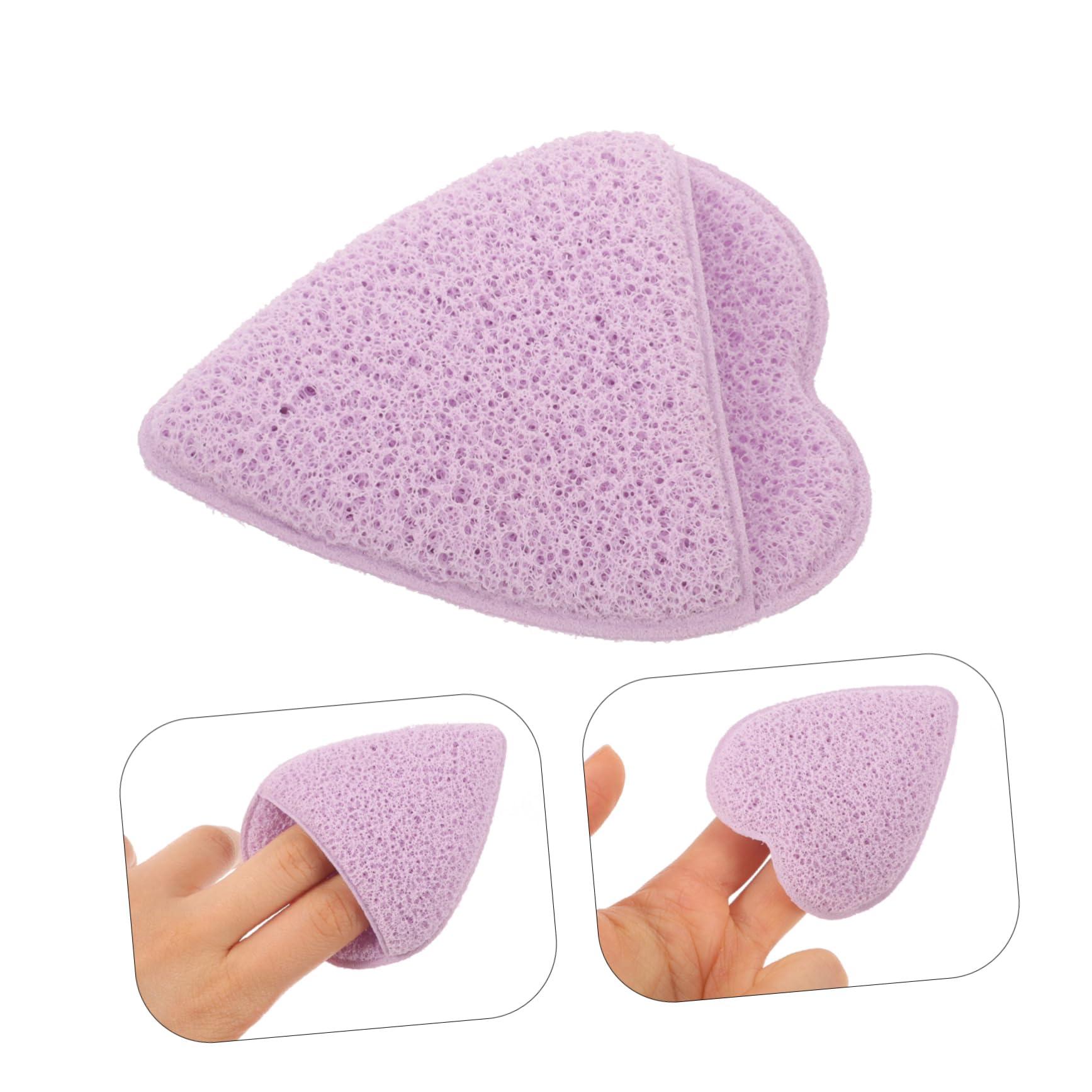 HAKIDZEL HAKIDZEL Face Wash Heart Shaped Face Sponges for Cleansing & Exfoliating Facial Sponges Facial Cleansing Sponge Face Sponge for Washing Face Sponges for Facials Natural Purple Tool
