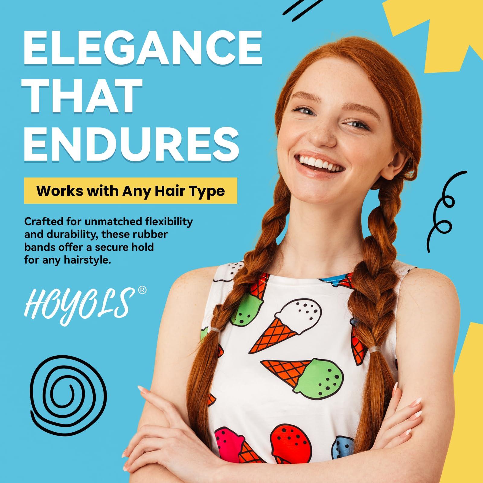 HOYOLS HOYOLS Clear Elastic Hair Bands, 2500 Small Rubber Bands Braids for Girls Kids Women Non-Slip Tiny Soft Hair Ties Accessories Value Pack TPR