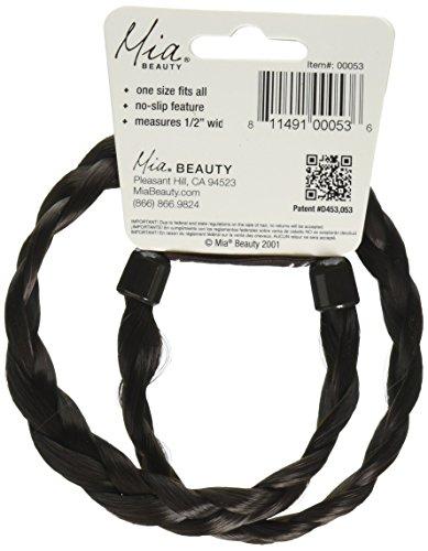 Mia Mia Thick Braidie, Classic Braided Synthetic Wig Hair Headband on Elastic Rubber Band, Dark Brown, for Women, Teens, Girls 1pc