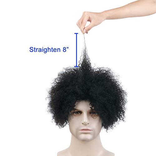 BECUS BECUS 8inch Afro Wig for Black men Short Kinky Curly 100% Human Hair Wigs for Black Men Short African American Male Afro Wig (Natural Spiral Black #1B)