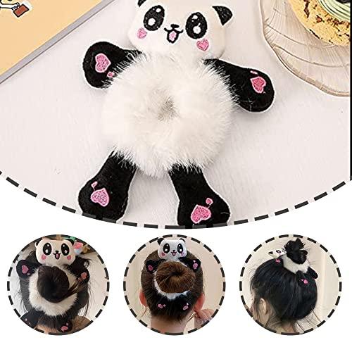 LELEVTXP Hair Tie Cartoon Panda Hair Band Cute Elastic Hair Scrunchy for Girls Women