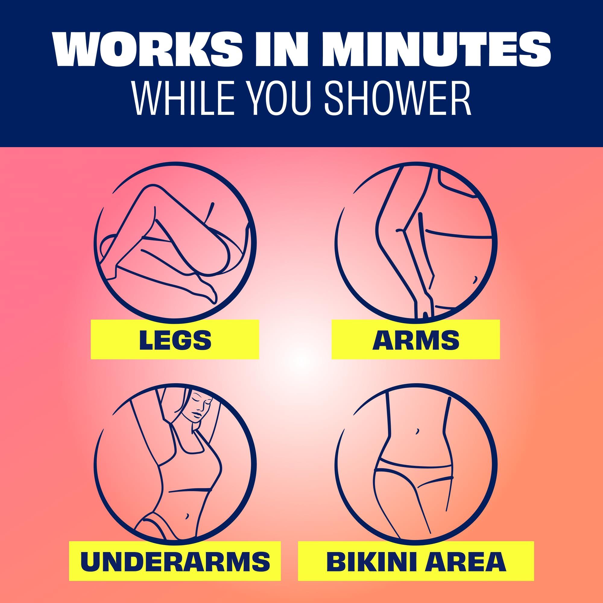 Nair NAIR Shower Cream Hair Remover with Moroccan Argan Oil and Orange Blossom, Body Hair Removal Cream for Women, 12 oz