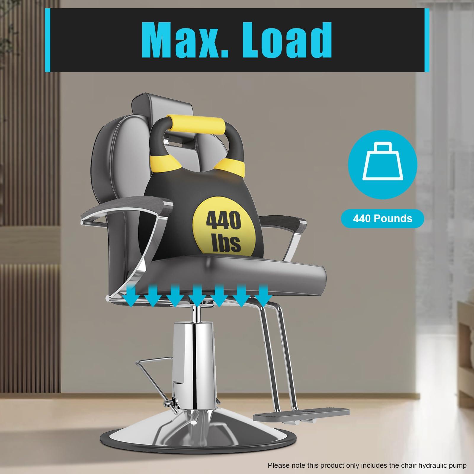 MSAIERPLR MSAIERPLR Barber Chair Hydraulic Pump Barber Hydraulic Pump Beauty Salon Hydraulic Replacement Pump Adjustable Height Chair Hydraulic Pump Parts for Most Standard Styling Chairs (Silvery)