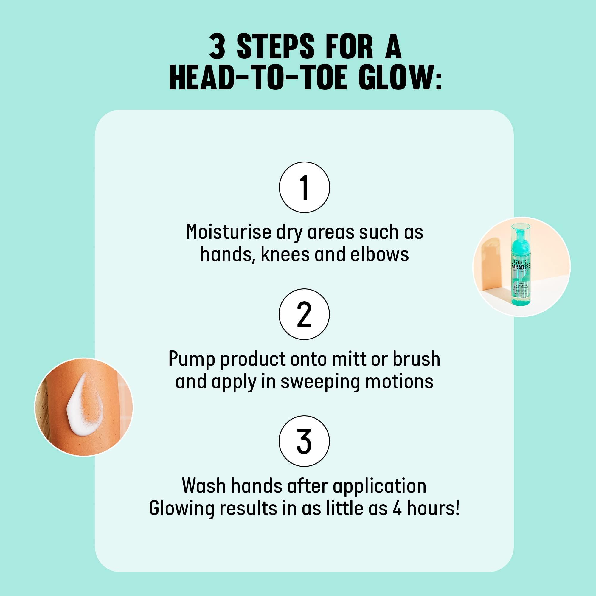 Isle of Paradise Isle of Paradise Glow Clear Self-Tanning Mousse, Dark (Bronzed Glow) - Color Correcting Tanning Foam for Ultimate Bronze, Vegan and Cruelty Free, 6.76 Fl Oz