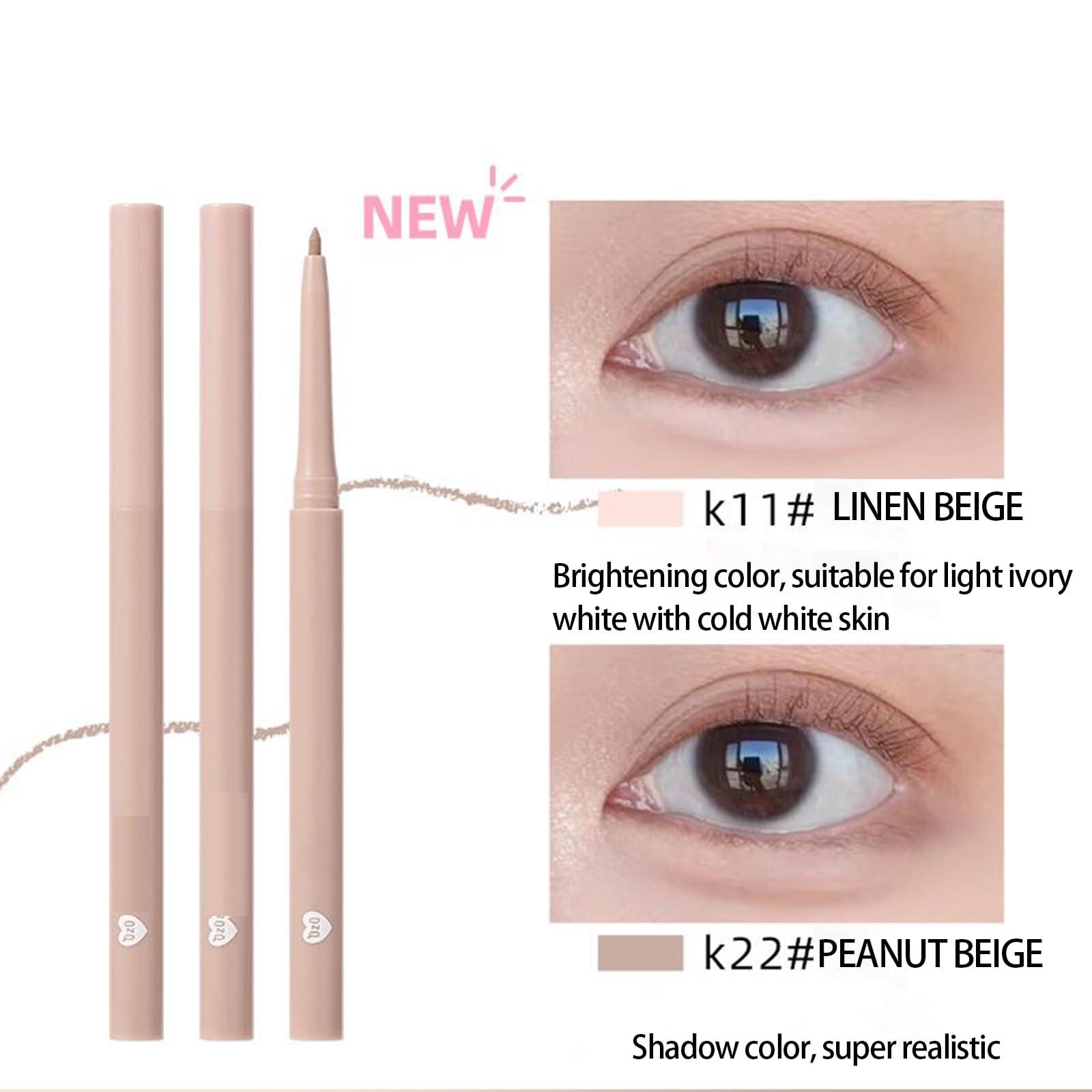 Okerker Under Eye Highlighter Makeup Stick, Eyeliner Eye Enhancing, Lying Silkworm Pencil Highlight & Contouring Stick, Silky-smooth Long-lasting Smudge-proof for Tear Drop Eye Brightener Eye Bigger Eye