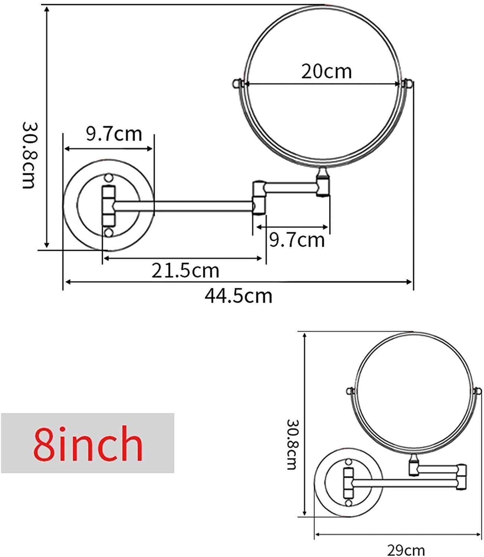 NinthAvenue Basics Makeup Mirror Shaving Mirror,Bathroom Folding 360Swivel Cosmetic Vanity Mirror Shaving in Bedroom or Bathroom/Nickel/7X