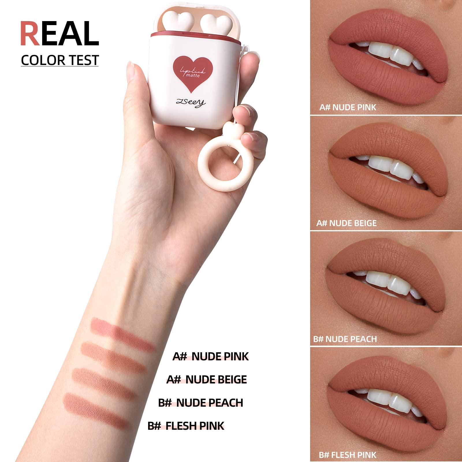 ICE LOVE ICE LOVE Silky Mist Matte Lipstick Set, Long Wear Waterproof Moisturizing Velvet Lipstick, Non-Stick Cup Lip Make Up, Lip Gloss Set for Women (2pcs/Set). (IL-ZS0002-B)