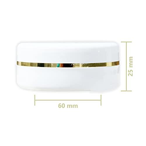 MYOC MYOC White Plastic Jar with Dome Lid 50gm (1.7 Oz) Refillable Make-up Cosmetic Jars Empty Face Cream Eye Shadow Lip Balm Lotion Storage Container Pot Case (Pack of 6)