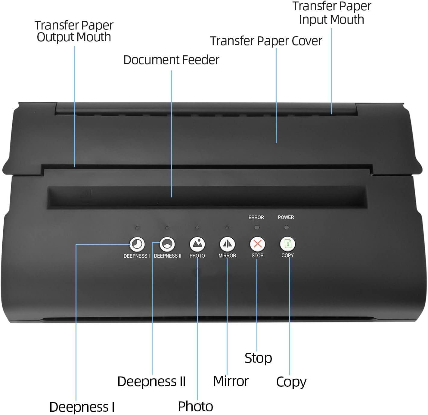 HDCCDM HDCCDM Portable Tattoo Stencil Printer, Tattoo Transfer Thermal Copier Machine, Rechargeable Mini Printer 2023 Update Version, Compatible for iOS Phone