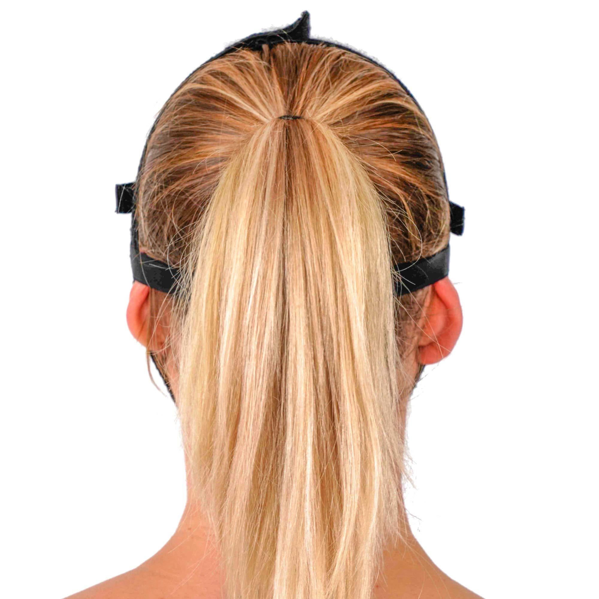 ikido Post Surgery Facial Compression Garment Chin Strap Band, Double Chin Face Wrap Tape, Jawline Exerciser, Face Slimmer, Jowl Tightening, Chin Lifting Belt (Black)