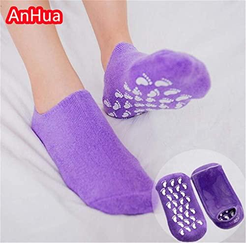 AnHua AnHua 1 Pair Feet Spa Moisturizing Gel Socks Exfoliating Dry Cracked Soft Skin Sock Pedicure Foot Care Tool Beauty Foot Care (Purple)