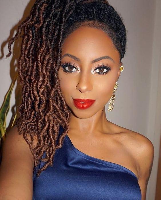 THEMIS HAIR Gypsy Faux Locs Crochet Hair 14inch 6Packs Soft Goddess Locs Pre Looped Crochet Braids Beach Curl Bohemian Dreadlock Hair Extensions14inch,OT1B/30/27