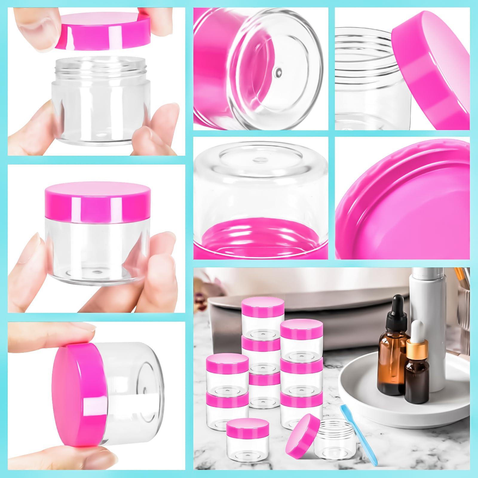 MotBach MotBach 35Pack 20g Small Plastic Cosmetic Containers with Lids, 0.7oz Plastic Makeup Containers Jars with Spatulas, 20ml Sample Jars Travel Size Containers for Toiletries Lip Balm Lotion Slime Cream