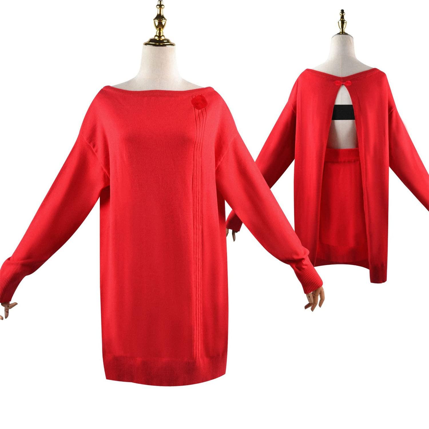 Mystylecos Mystylecos Cosplay Costume Anime Yor Forger Cosplay Red Dress Full Set Halloween Dress Up Uniform