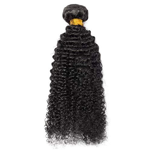 SEGO SEGO 7A Virgin Hair Bundles Sew in Hair Extensions Kinky Curly 100% Unprocessed Brazilian Human Hair Weave Hair Weft Extensions for Women 16 Inch Natural Black #1B 100g