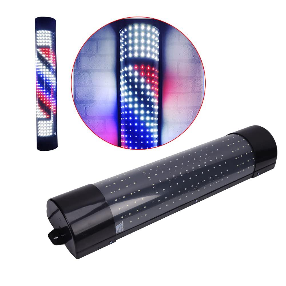 DNYSYSJ DNYSYSJ Barber Shop LED Pole Light,Hair Salon Outdoor Retro Barbershop Pole Illuminating Rotating Stripes Wall-Mounted Lamp,Waterproof-Rotating Barber Light Red Blue White 110v