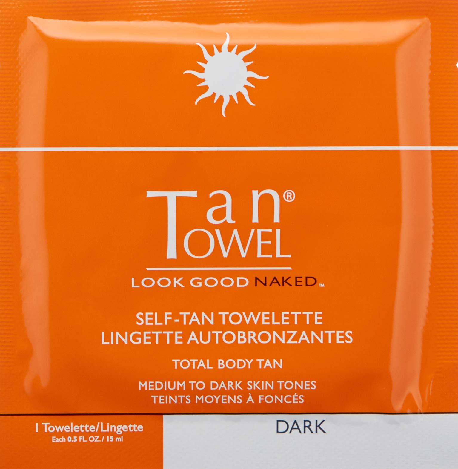 Tan Towel TanTowel Full Body Tan Towelettes - 5 Pack, Dark, 0.5 Fl Oz (Pack of 5)