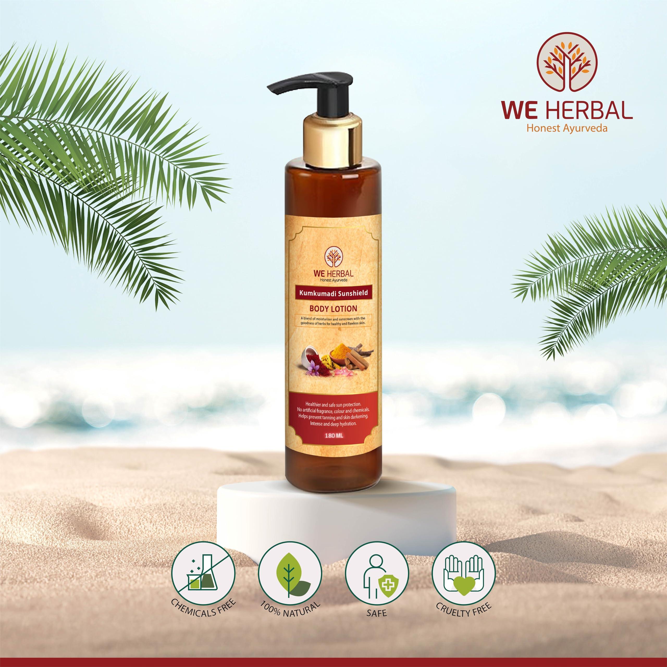 WE HERBAL Honest Ayurveda WE HERBAL Honest Ayurveda Kumkumadi Sunshield Body Lotion, 1 Fl Oz (Pack of 1)