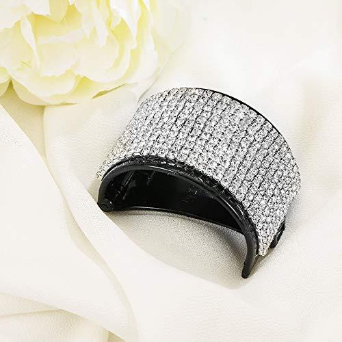 KINFENE Crystal Eleven-row Rhinestone Ponytail Hair Ring for Long Hair Horsetail Buckle Simple Hair Ties Ponytail Hair Cuff Hair Bands