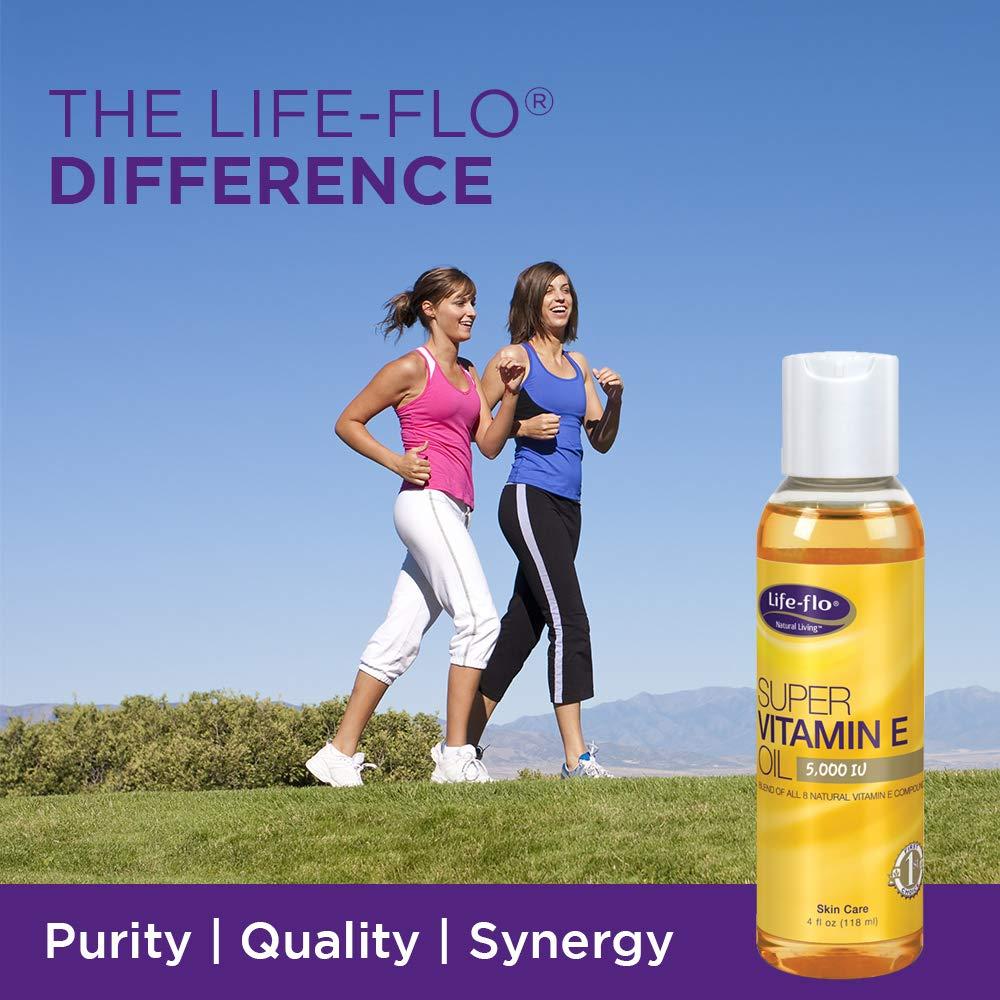 LIFE-FLO Life-flo Super Vitamin E Oil 5000IU with 8 Vitamin E Compounds | Skin & Antioxidant Support | Soothing Hydration | 4oz