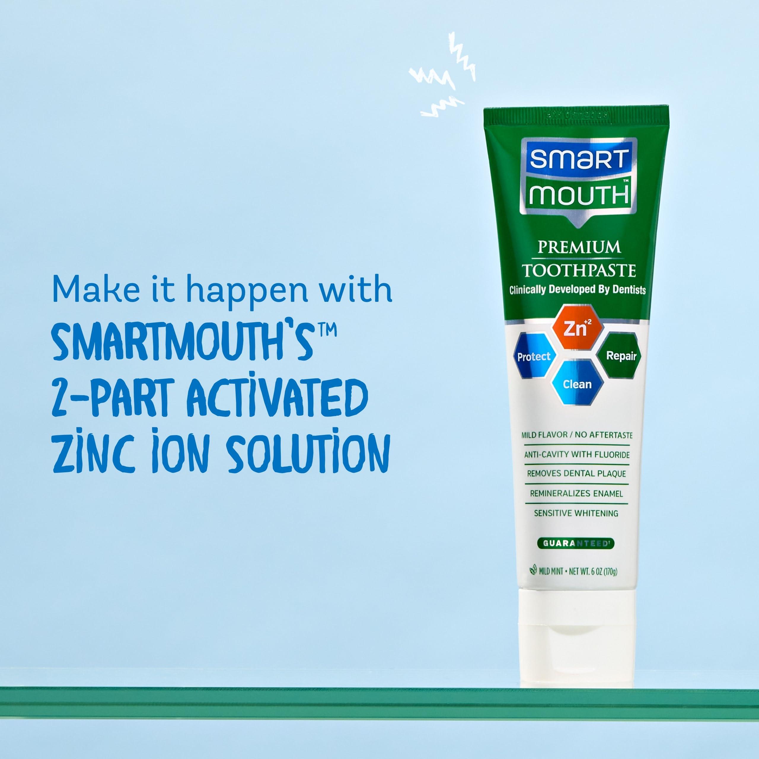 SmartMouth SmartMouth Toothpaste, Refreshing Mint, 6-Ounce Tube (Pack of 3)
