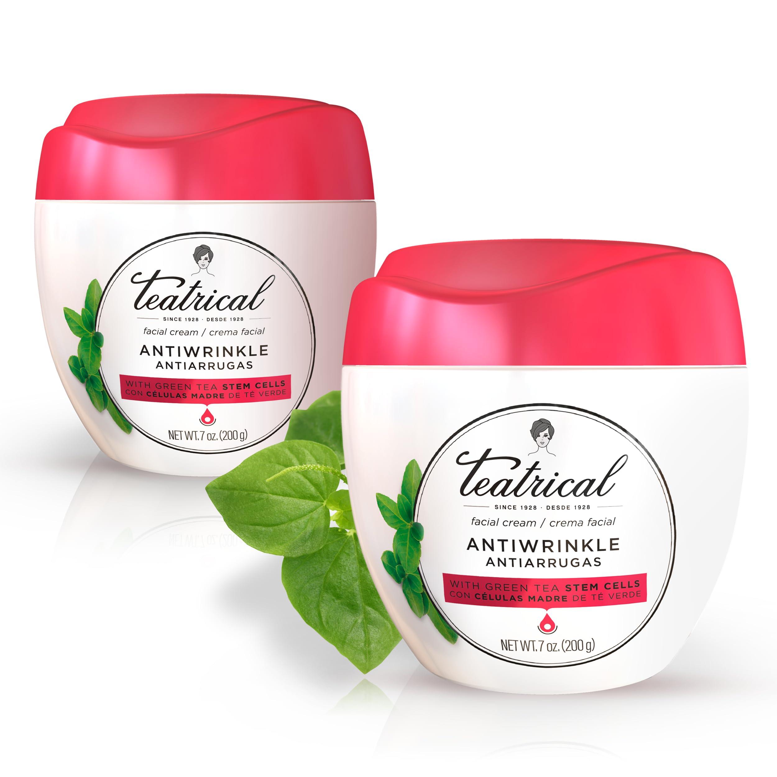 TEATRICAL TEATRICAL Anti Wrinkle Face Cream, Face Moisturizer Infused with Green Tea Stem Cells, Helps Reduce Fine Line & Wrinkles, Face Cream for Women, Floral Scent, 7 oz (Pack of 2)