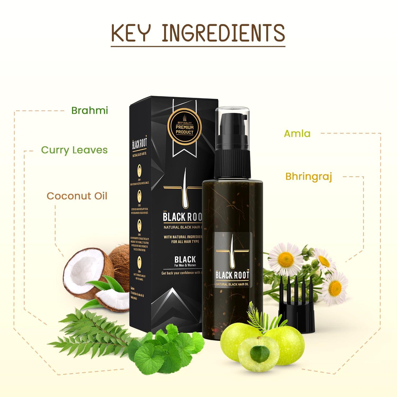 Black Root Black Root Natural Black Hair Oil, 3.4 Fl Oz (Pack of 1)