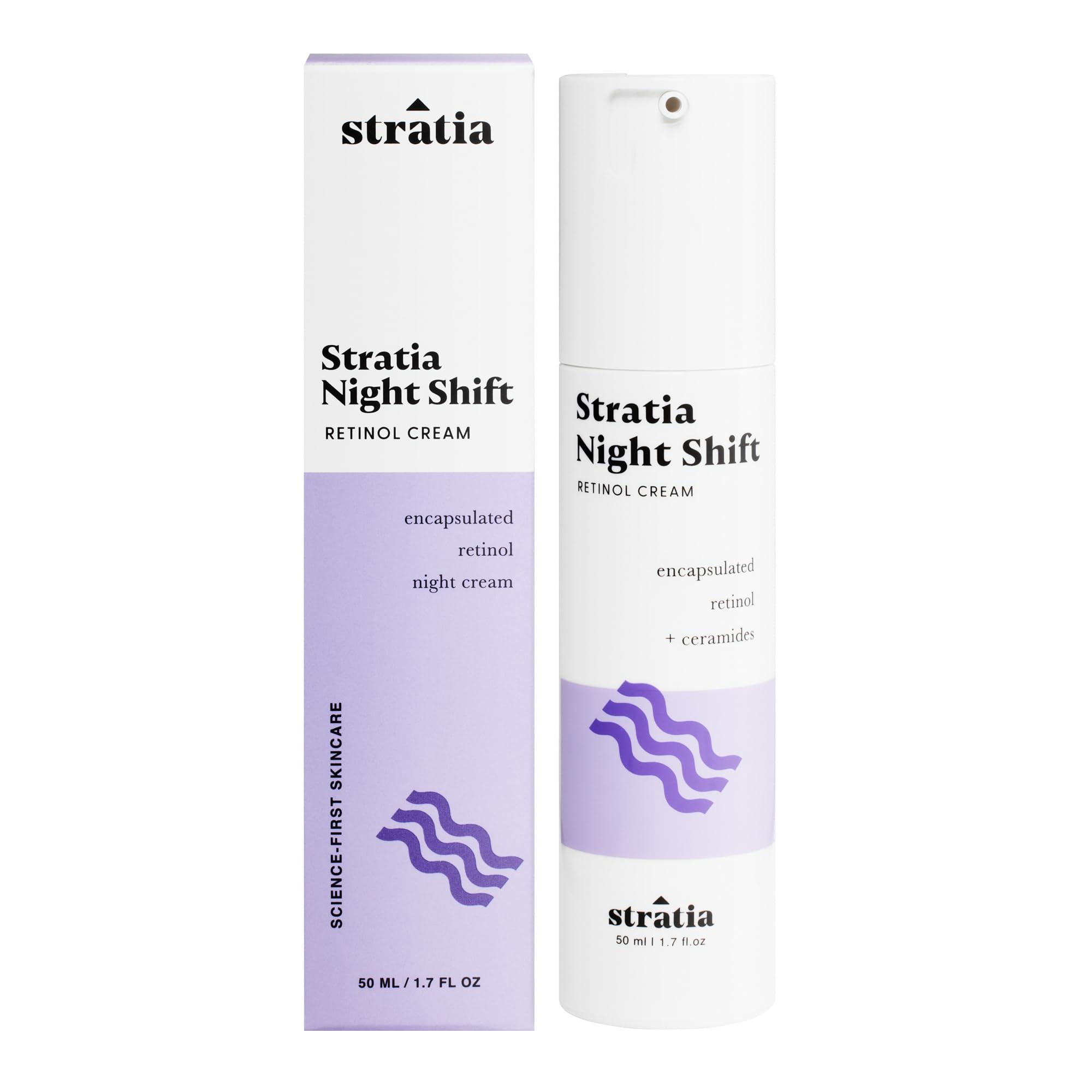 Stratia Stratia Night Shift | Age-Defying Night Cream with Encapsulated Retinol | Formulated for All Skin Types | 1.7 Fl Oz