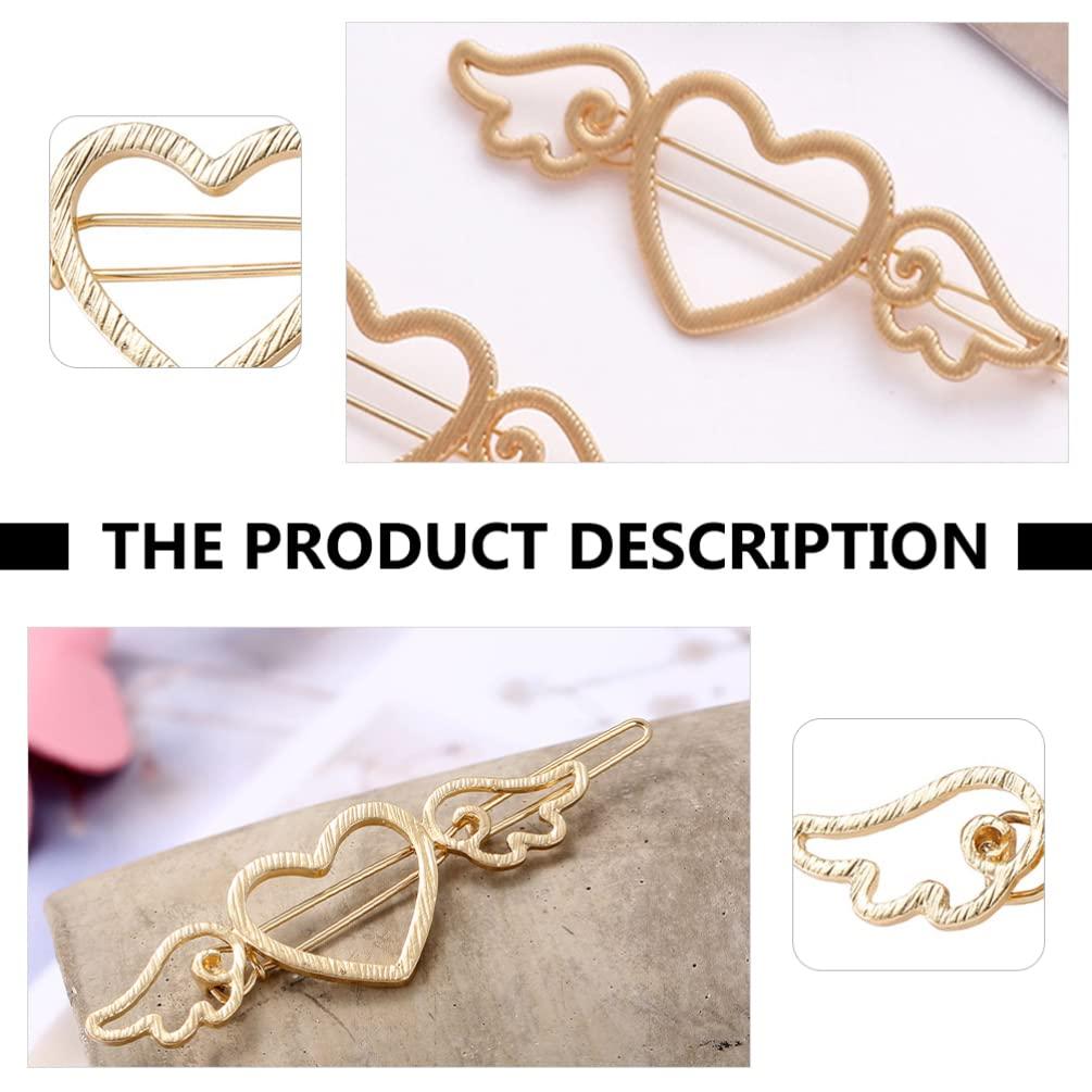 Beaupretty Beaupretty 2pcs Hairpin Angel Hair Clip Wing Hair Grips Heart Hair Clip Hair Styling Pin Hair Styling Grip Hair Styling Holder Heart Barrettes Heart Hair Grips Wing Hair Pin