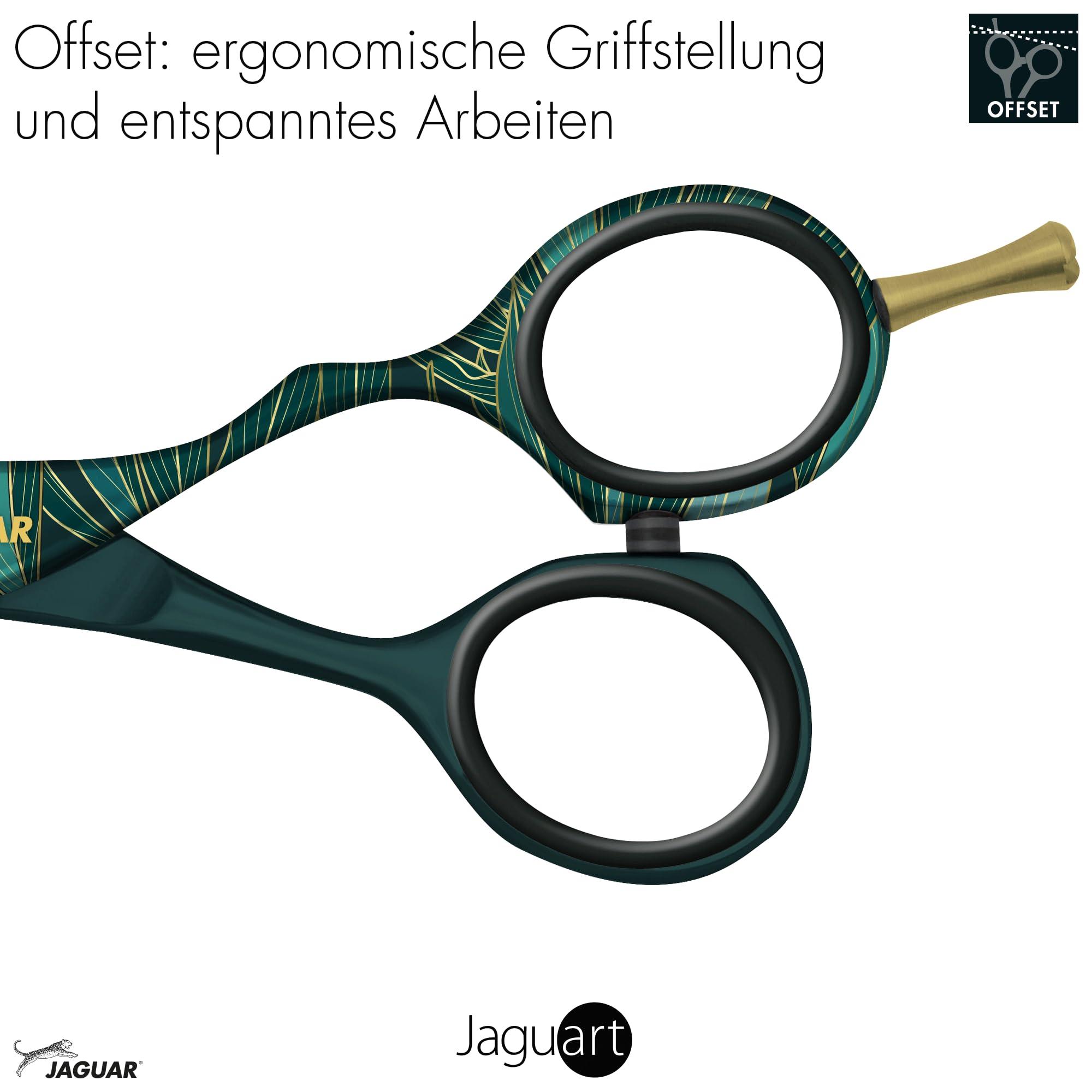 JAGUAR Jaguar Exotic Island Jungle Green Hairdressing Scissors, Right Handed Offset Handle, 5.5 Inch