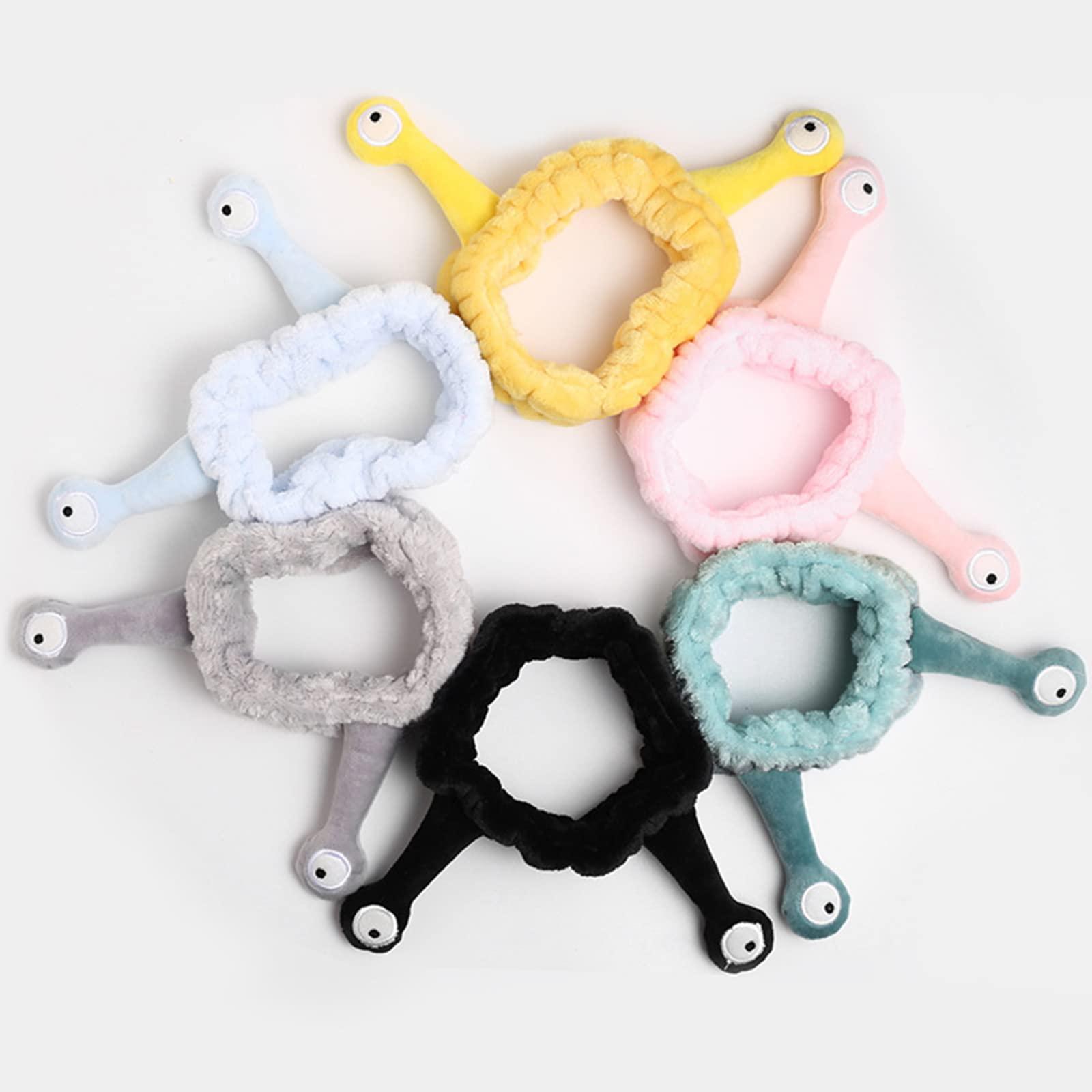 DIIOOMIEEU Women Girls Wash Face Plush Headband Cartoon Snail Antenna Eyes Hair Band Turban