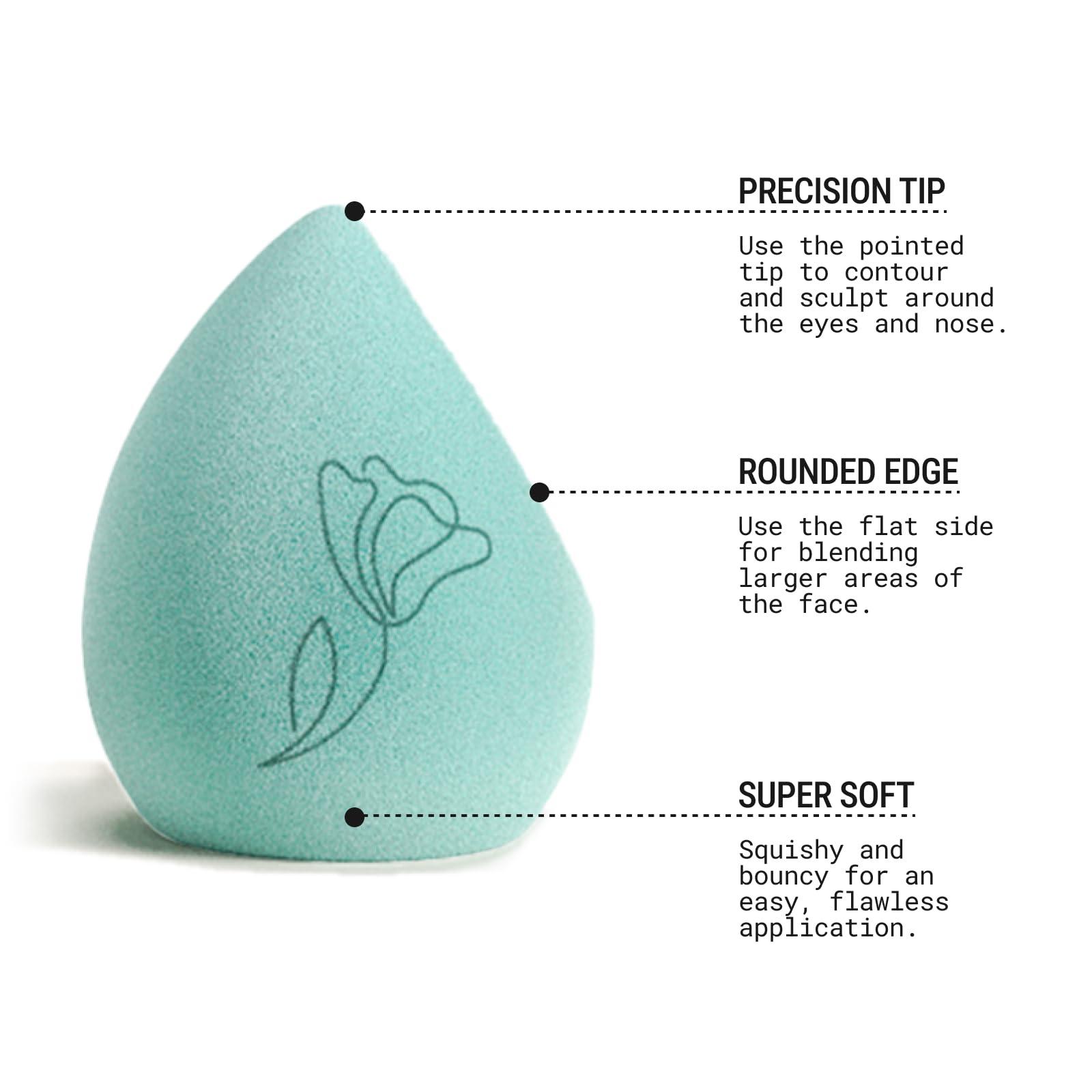 JUNO & Co. JUNO & Co. Microfiber Makeup Sponge, Dual Layer Technology for Full Coverage Flawless Makeup Blender for Foundation, Powder and Cream (Bamboo Style and Green Color)
