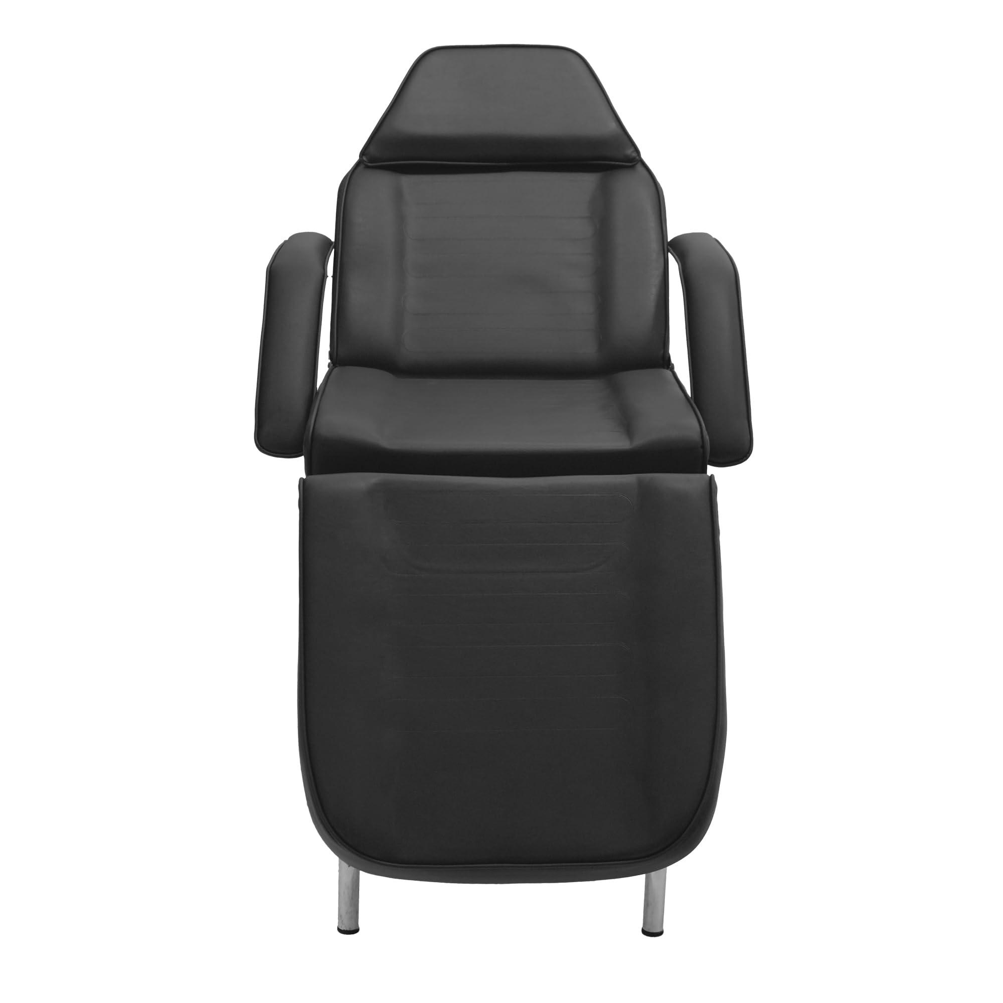 SKINACT SKINACT Basic Facial Chair with Free Stool, Facial Bed, Massage Table (Black)