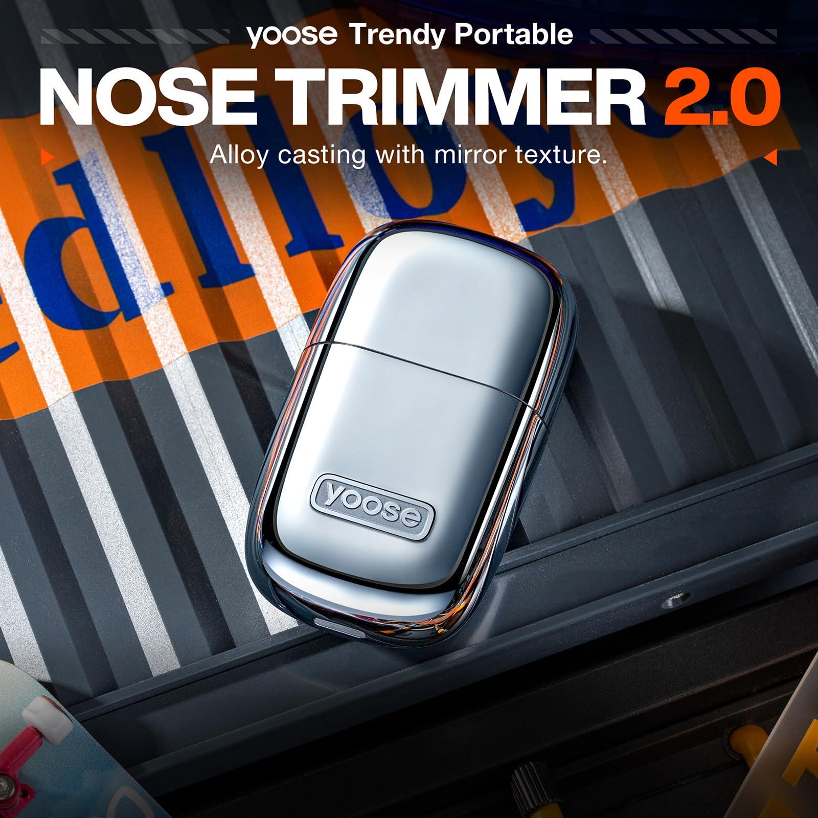 yoose yoose Grooming Bundle: Nose Hair Trimmer and Mini Shaver, Alloy, Portable, Cordless, IPX7 Waterproof, USB-C Rechargeable, Easy Cleaninig, Silver