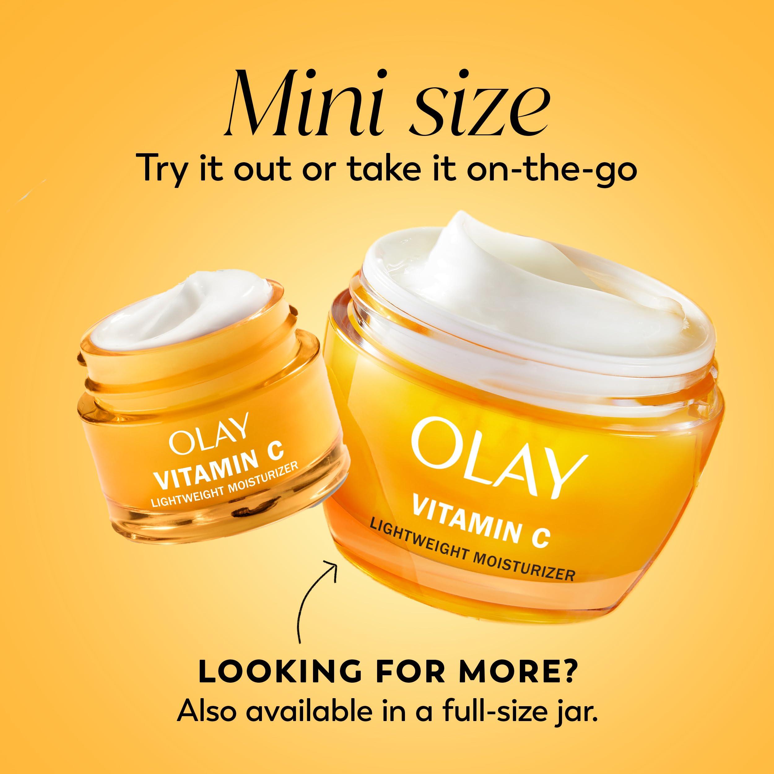 Olay Olay Vitamin C Face Moisturizer, Brightening Cream for Women, Trial Size, Evens Tone, Dark Spot & Hyperpigmentation Reduction, Glowing Skin Care - Niaciniamide, Lactic Acid, 0.5 Oz