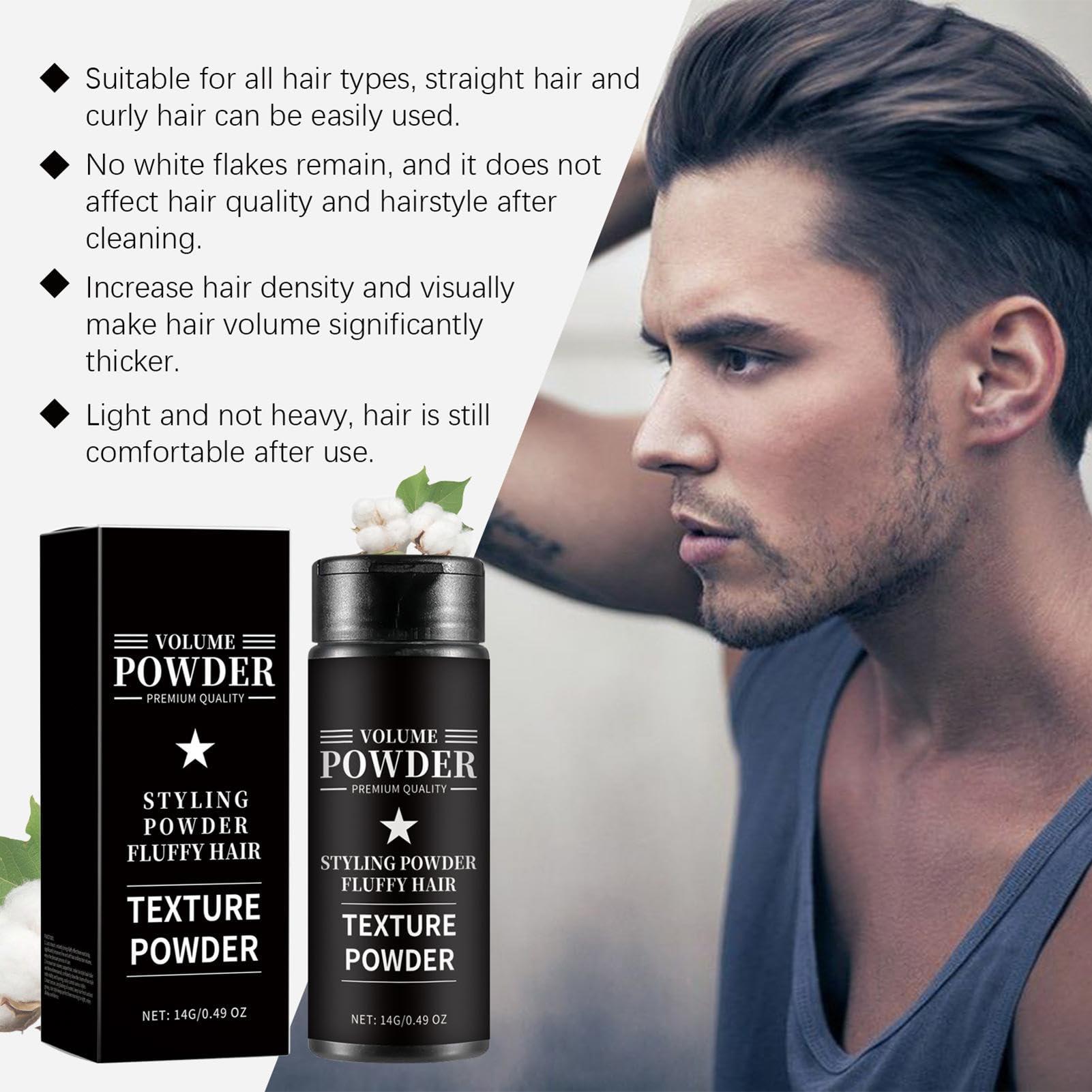 NinthAvenue Basics Hair Texture Powder For Men, 14g Hair Styling Powder For Men, Hair Volume Powder, Hair Root Lifting Powder, Hairline Beard Filling, Light Control Natural Matte Look(2pieces)